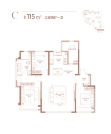 金融街·融府3室2厅1厨1卫建面115.00㎡