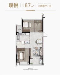 模具商务中心3室2厅1厨1卫建面87.00㎡