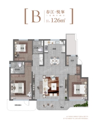 宜禾春江府3室2厅1厨2卫建面126.00㎡