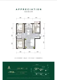 碧水芳园3室2厅1厨1卫建面119.26㎡