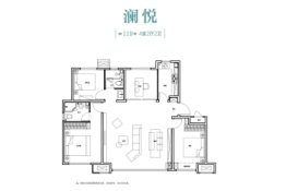 北岸青特观山赋4室2厅1厨2卫建面119.00㎡