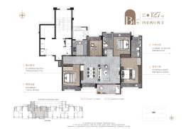 建发·海阅首府4室2厅1厨2卫建面127.00㎡