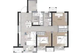 中国铁建·滨海云帆3室2厅1厨1卫建面89.0㎡
