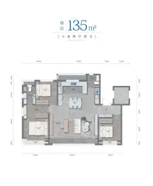 建投·誉河院3室2厅1厨2卫建面135.0㎡
