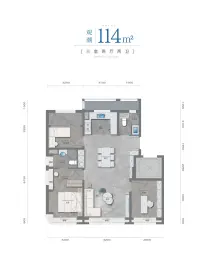 建投·誉河院3室2厅1厨2卫建面114.0㎡