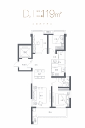 中建·湖北文旅·壹品公馆3室2厅1厨2卫建面119.00㎡