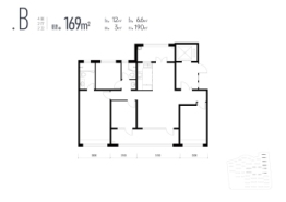 蓝天·博识雅苑4室2厅1厨2卫建面165.00㎡