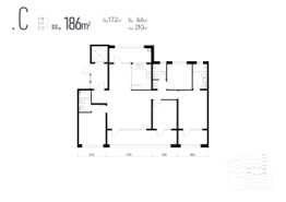 蓝天·博识雅苑4室2厅1厨3卫建面186.00㎡