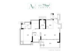 中建·未来方洲3室2厅1厨2卫建面79.00㎡