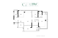 C2户型-建面约108㎡