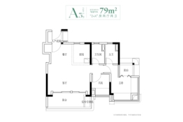 中建·未来方洲3室2厅1厨2卫建面79.00㎡