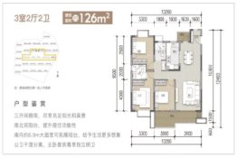 恒茂前湖揽境3室2厅1厨2卫建面125.00㎡