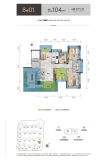 骏景湾天汇8栋01户型104平米
