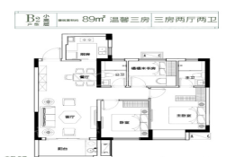 聚仁公园里3室2厅1厨2卫建面88.99㎡