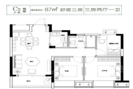 聚仁公园里3室2厅1厨1卫建面86.99㎡