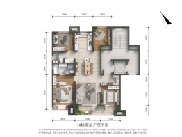 沈阳地铁·云峰樾里4室2厅1厨2卫建面145.00㎡