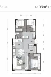 新区发展·缦云四季3室2厅1厨1卫建面93.0㎡