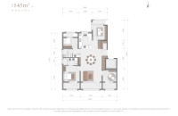 145㎡四室户型图