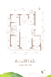 中泛·金樾府3室2厅1厨2卫建面181.43㎡