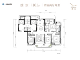 轨交缦岛4室2厅1厨2卫建面161.00㎡