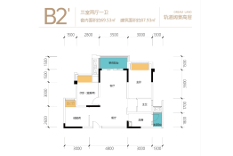 鹭湖长岛3室2厅1厨1卫建面87.93㎡