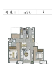 品致鸿熙2室2厅1厨2卫建面97.00㎡