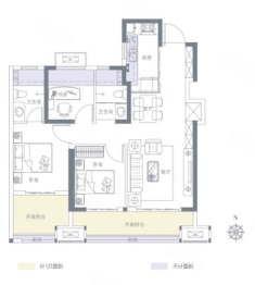 招商时代·映江河3室2厅1厨2卫建面98.00㎡