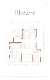 星悦时光3室2厅1厨2卫建面87.00㎡