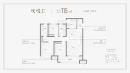 金茂中欧国际城金茂悦·北七区（B8地块）3室2厅1厨2卫建面115.0㎡