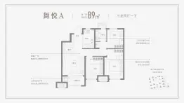 金茂中欧国际城金茂悦·北七区（B8地块）3室2厅1厨1卫建面89.0㎡