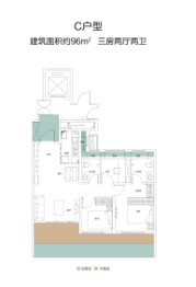 恺德雲麓3室2厅1厨2卫建面96.00㎡