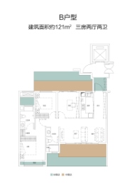 恺德雲麓3室2厅1厨2卫建面121.00㎡