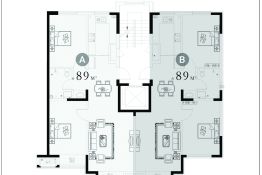尚书苑2室2厅1厨1卫建面89.0㎡