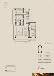 杨林大道（KING AVENUE）3室1厅1厨4卫建面238.0㎡