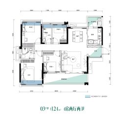 汇景湾·天珺4室2厅1厨2卫建面124.0㎡