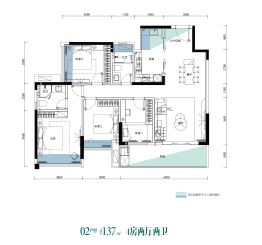 汇景湾·天珺4室2厅1厨2卫建面137.0㎡