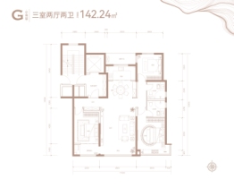 城发投云山樾3室2厅1厨2卫建面142.24㎡