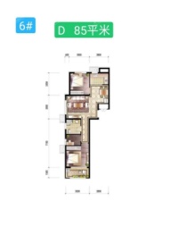 世嘉繁华里2室2厅1卫建面85.00㎡