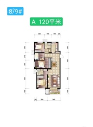 世嘉繁华里4室2厅1厨2卫建面120.0㎡