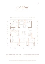星悦时光4室2厅1厨2卫建面107.0㎡