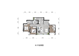 幸福·西山壹号院3室2厅1厨2卫建面88.5㎡