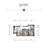 华颂公馆65平户型图