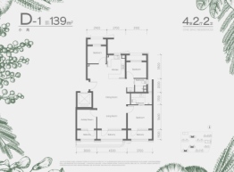 中海丽泽叁號院4室2厅1厨2卫建面139.0㎡