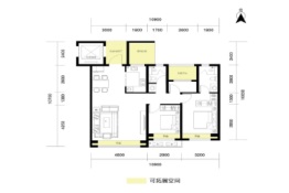 美域公馆3室2厅1厨2卫建面109.0㎡