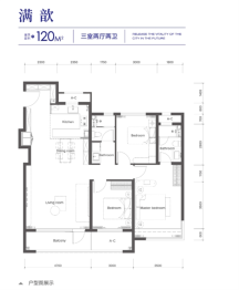 金茂泮湖满庭3室2厅1厨2卫建面120.0㎡