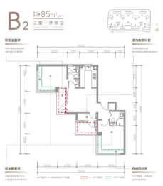 首钢·璟悦长安3室1厅1厨2卫建面95.0㎡
