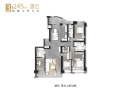 青云上府4室2厅1厨3卫建面245.0㎡