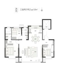 冀兴臻园3室2厅1厨2卫建面128.0㎡