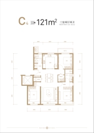 晓月和风3室2厅1厨2卫建面121.0㎡