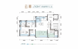 中交·瑞启芙蓉4室2厅1厨3卫建面143.0㎡